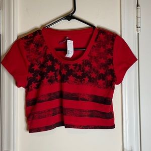 Red Stars and Stripes Crop top L